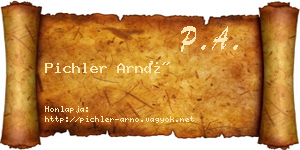Pichler Arnó névjegykártya